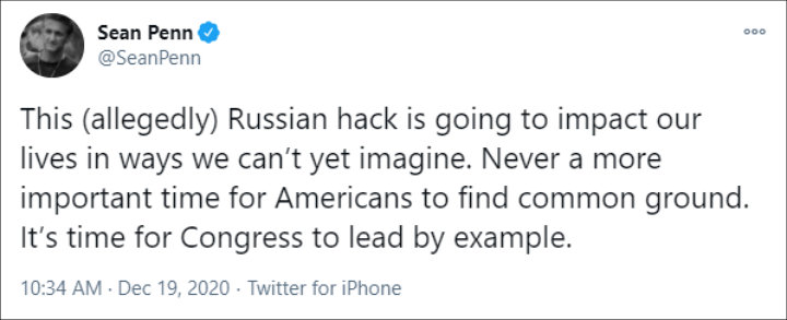 Sean Penn's Tweet
