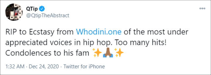 Q-Tip's Twitter Post
