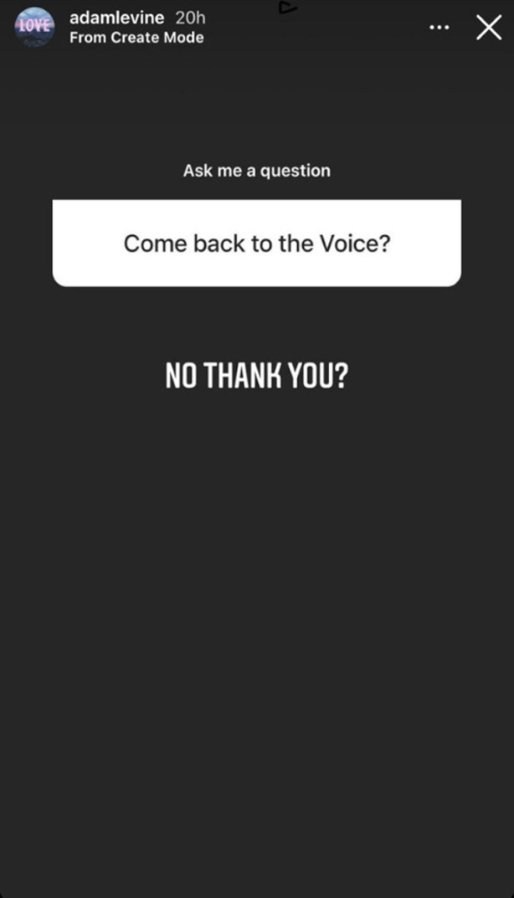 Adam Levine responded to a fan's question about returning to The Voice