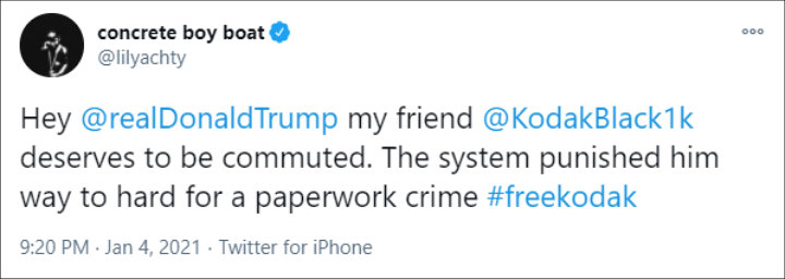 Lil Yachty's Tweet