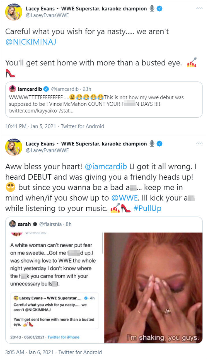 Lacey Evans challenged Cardi B