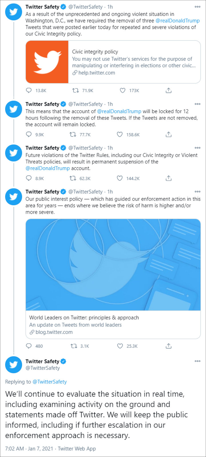 Twitter locked Donald Trump's account amid Capitol riots