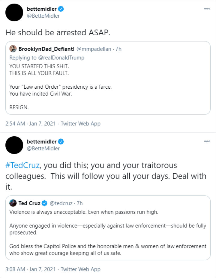 Bette Midler's Twitter Posts