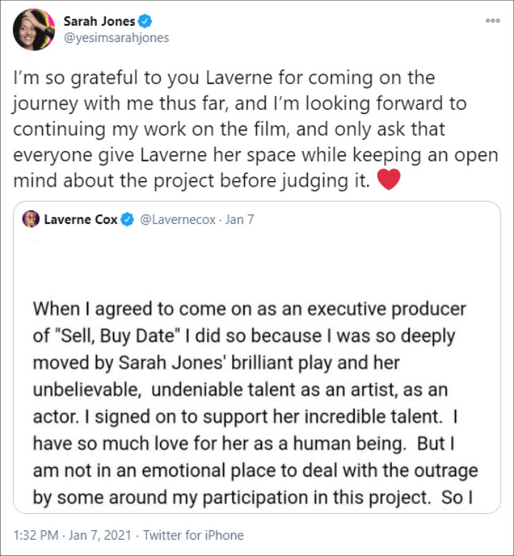 Sarah Jones' Tweet