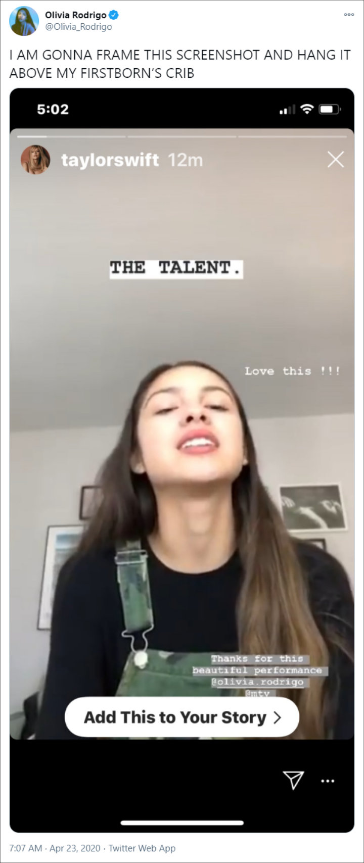 Olivia Rodrigo's Tweeet