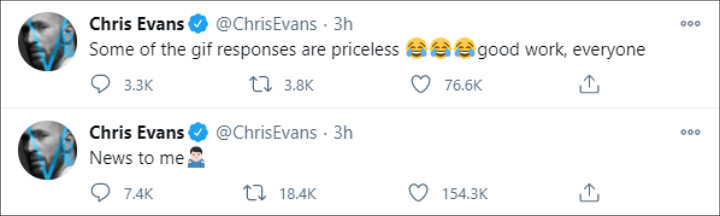 Chris Evans' Tweets