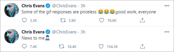 Chris Evans' Tweets