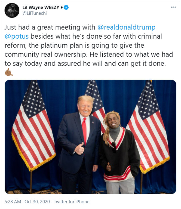 Lil Wayne's Twitter Post