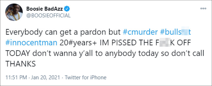 Boosie Badazz was disappointed as C-Murder didn't get pardon