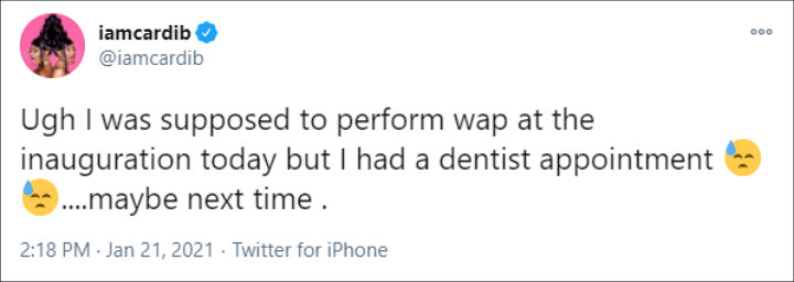 Cardi B's Tweet