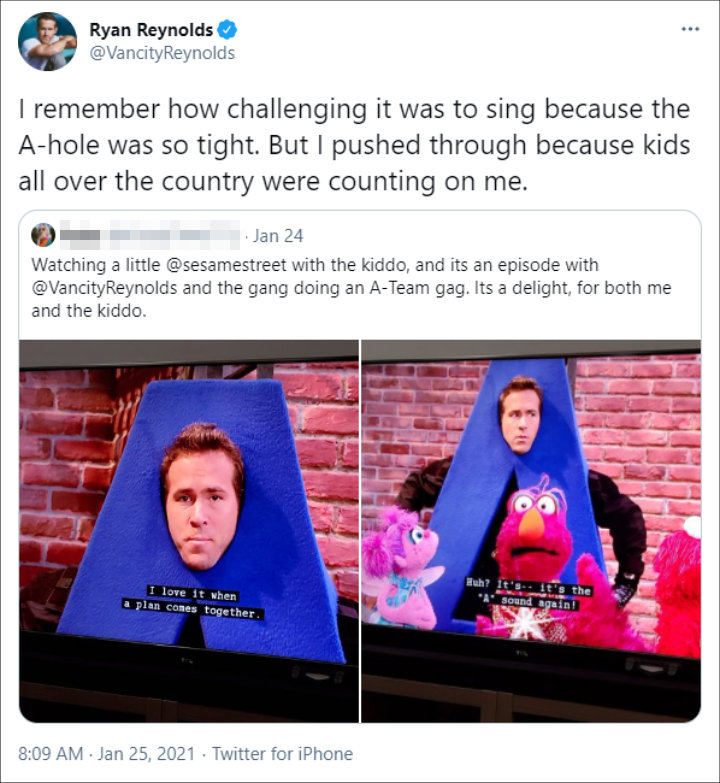 Ryan Reynolds' Tweet