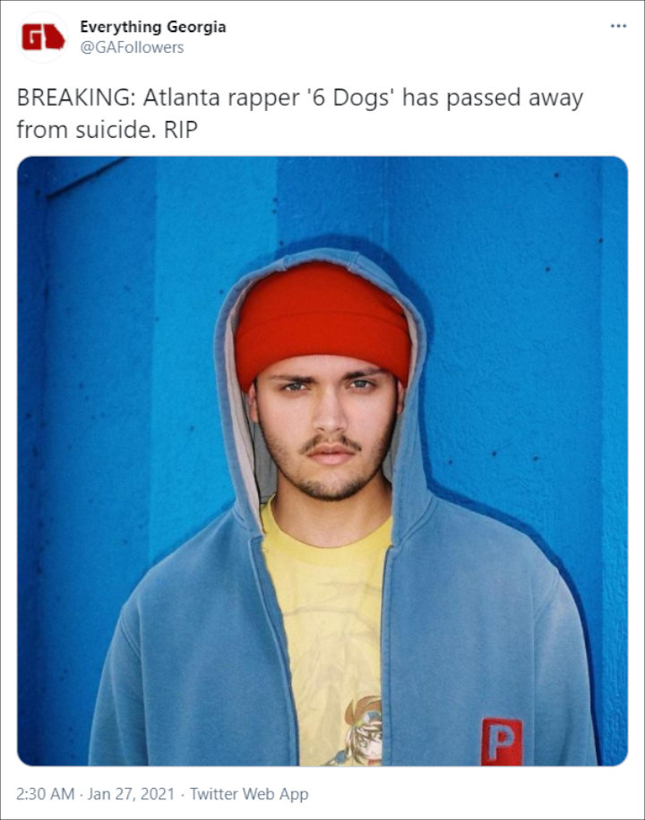 Rapper 6 Dogs Dead Of Suicide At Age 21 After Surviving Covid 19