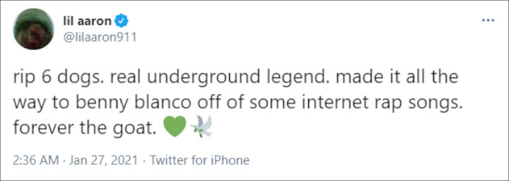Lil Aaron's Tweet