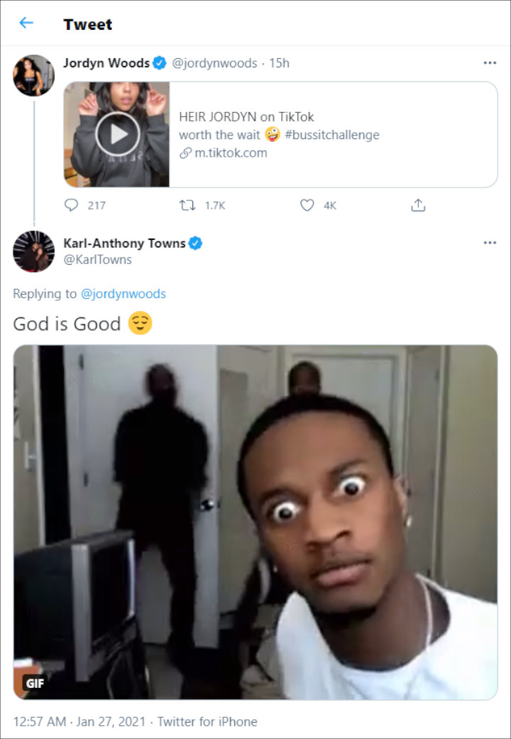Karl-Anthony Towns' Tweet