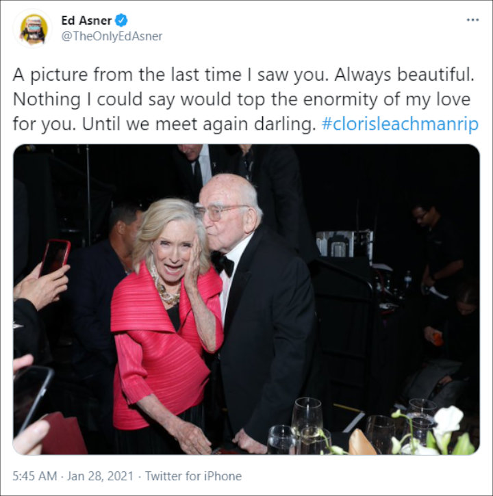 Ed Asner's Twitter Post