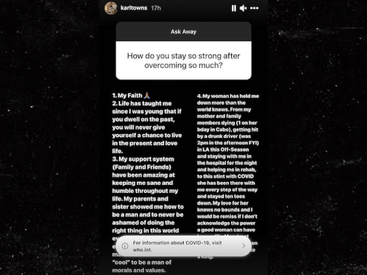 =Karl-Anthony Towns's IG Story
