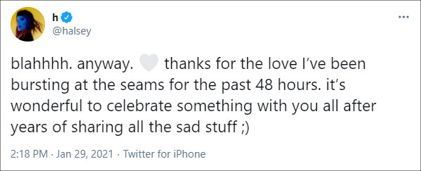 Halsey's Twitter Post 01