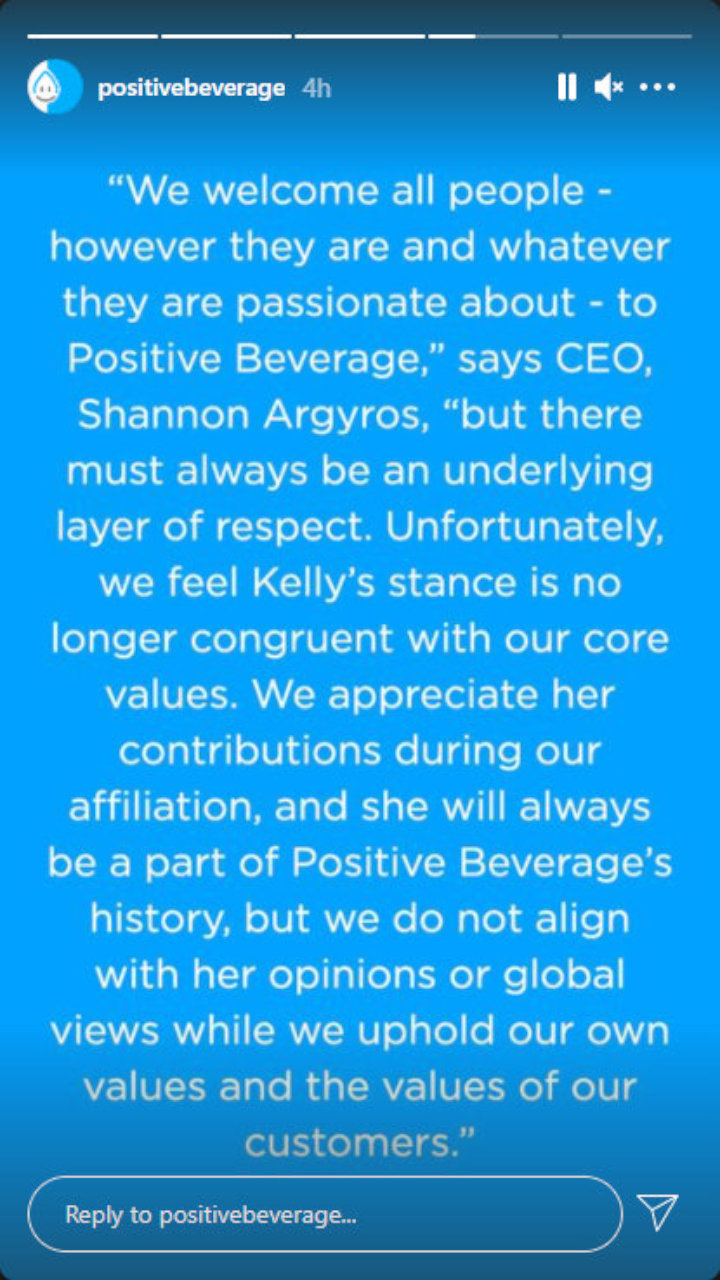 Positive Beverage's Instagram Story