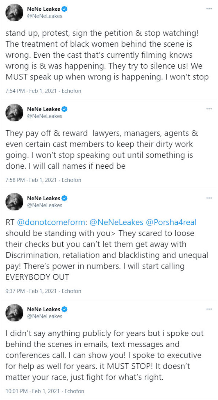NeNe Leakes called out Bravo for trying to silence cast members