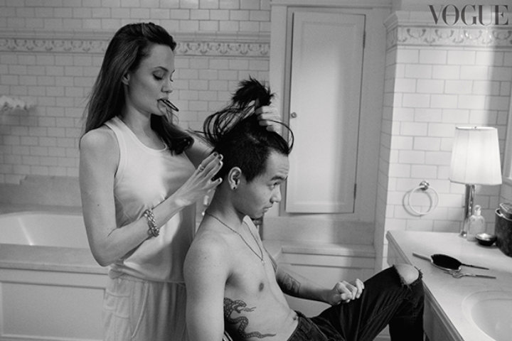 Angelina Jolie and Son Maddox