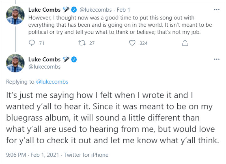 Luke Combs' Twitter Posts
