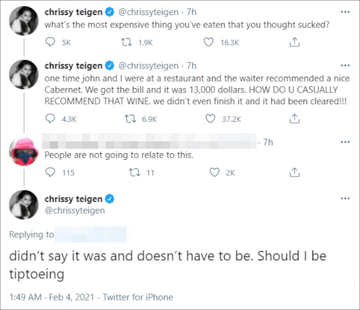 Chrissy Teigen responded to a critic
