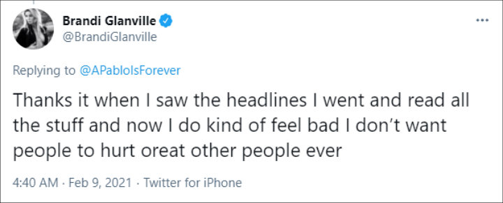 Brandi Glanville's Tweet