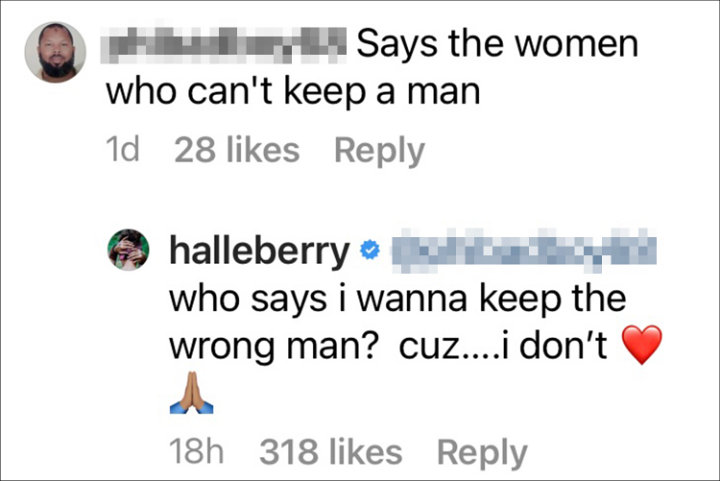 Halle Berry's Instagram Comment