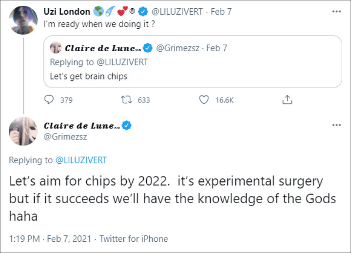 Lil Uzi Vert and Grimes' Tweets