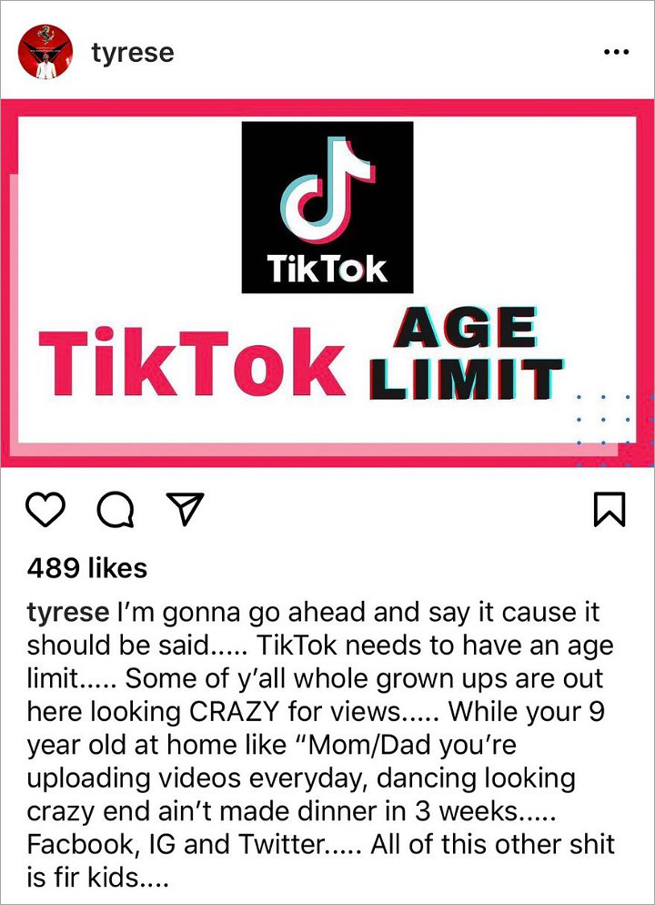 Tyrese Gibson Sickened by 'Crazy' Adults on TikTok, Calling for Age Limit