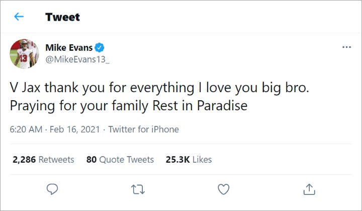 Mike Evans' Tweet