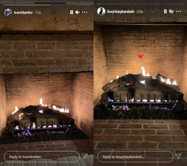 Kourtney Kardashian and Travis Barker's IG Stories