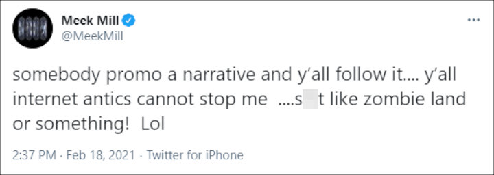 Meek Mill's Tweet