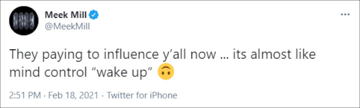 Meek Mill's Tweet