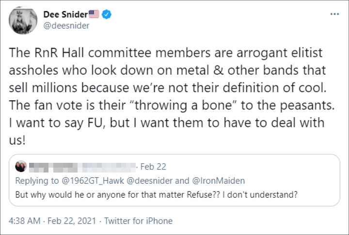 Dee Snider's Twitter Post 01