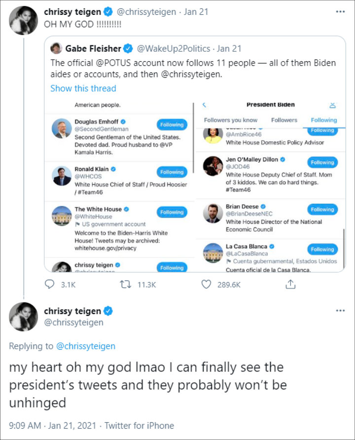 Chrissy Teigen's Tweets
