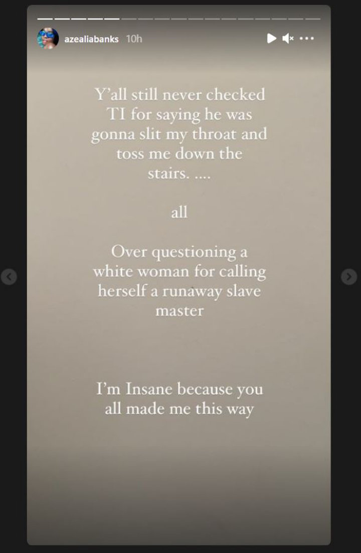 Azealia Banks' Instagram Story