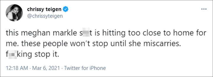 Chrissy Teigen's Tweet