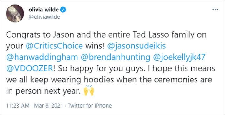 Olivia Wilde's Twitter Post