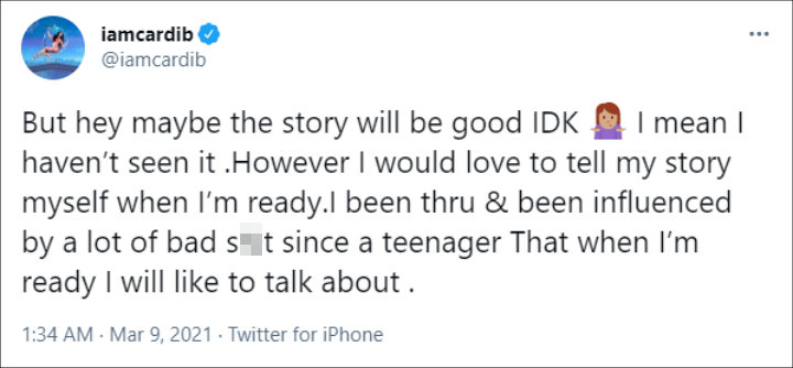 Cardi B's Twitter Post 02