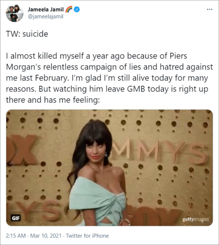 PJameela Jamil's Tweet