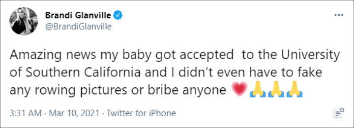 Brandi Glanville's Tweet