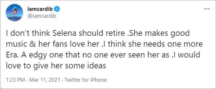 Cardi B's Twitter Post 01