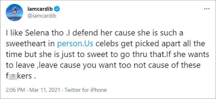 Cardi B's Twitter Post 02