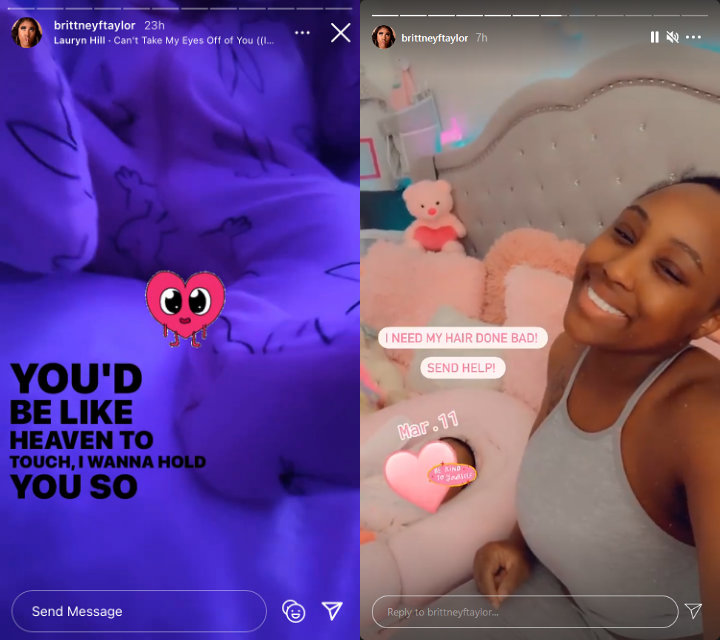 Brittney shared the bliss of motherhood on her Instagram Story