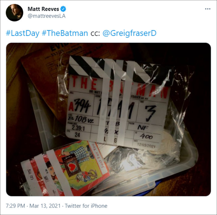 Matt Reeves' Twitter Post
