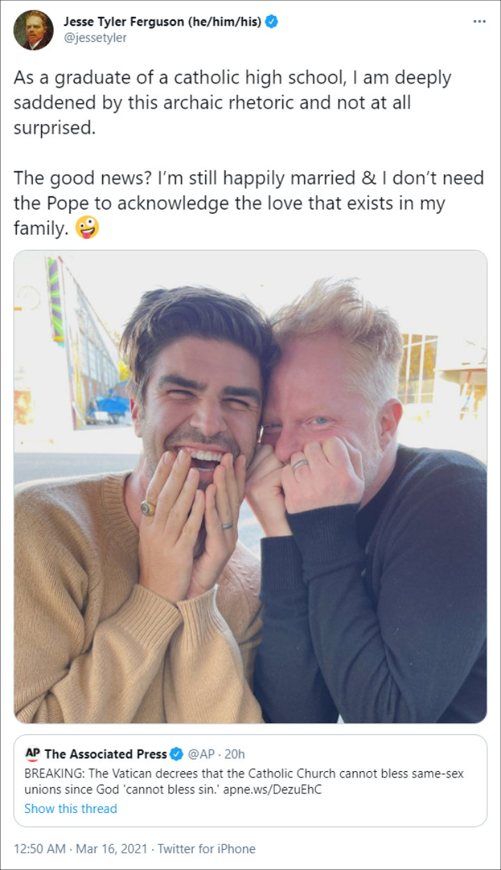 Jesse Tyler Ferguson's Twitter Post