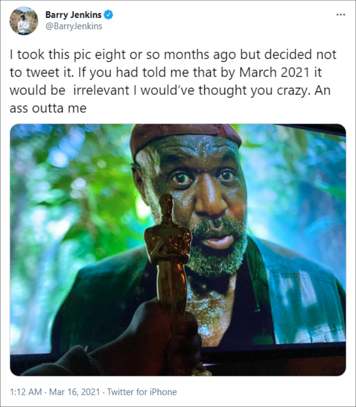 Barry Jenkins' Twitter Post