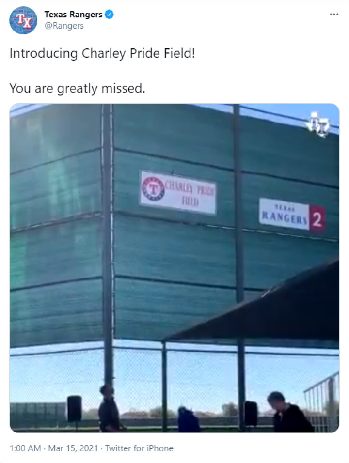 Texas Rangers' Tweet
