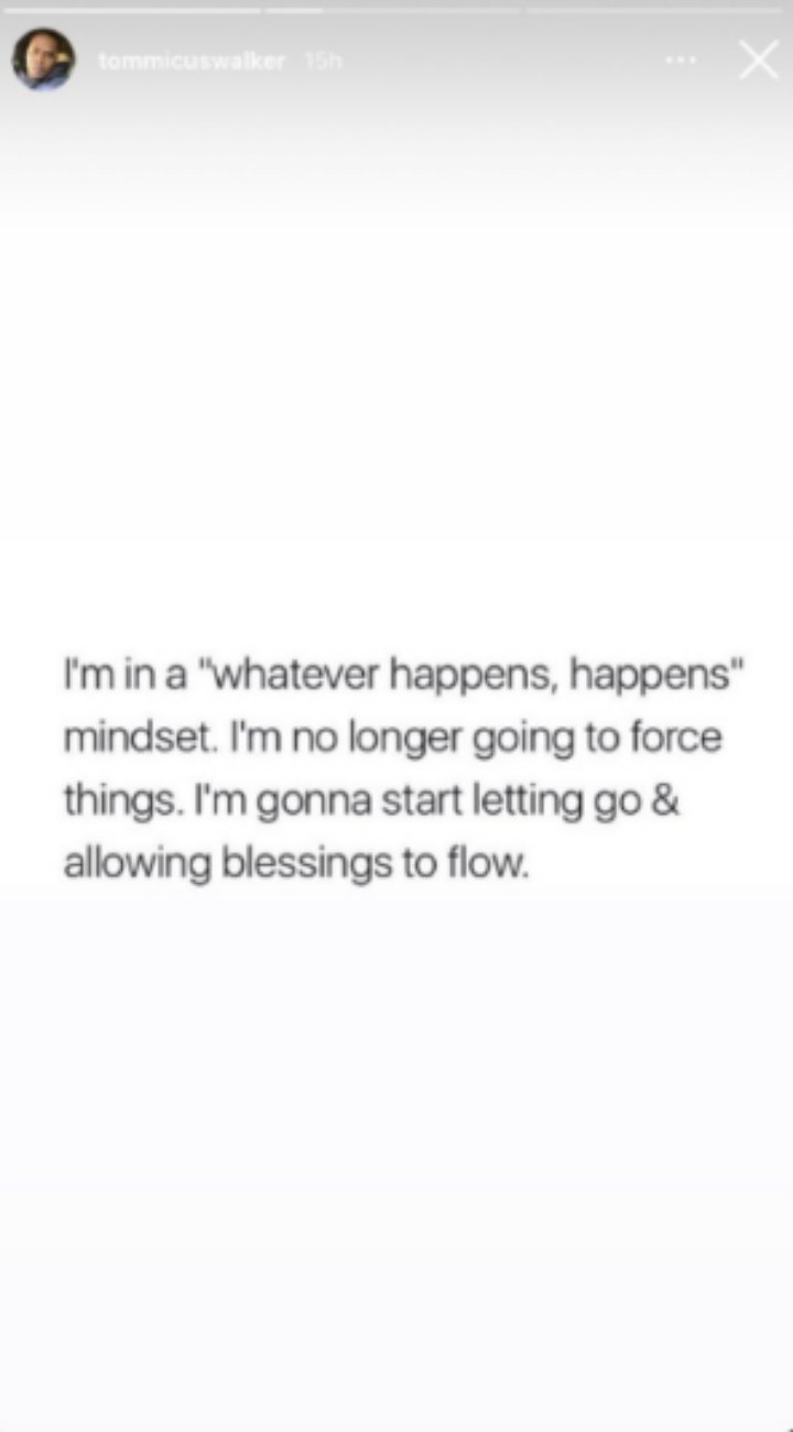 Tommicus Walker's Instagram Story